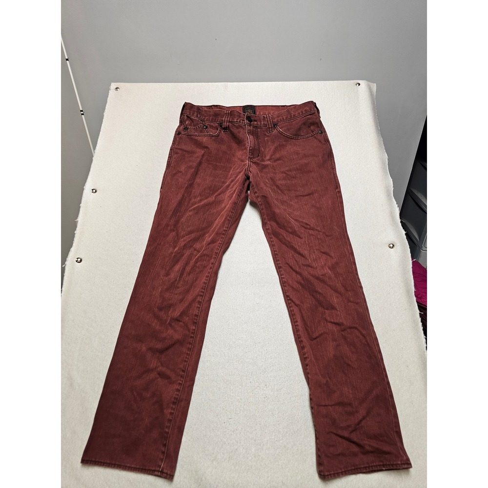 Rock & Republic Mens R510349 Straight Leg Jeans Brick Red Burgundy 36x32